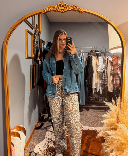 Step into the Wild Leopard Jean