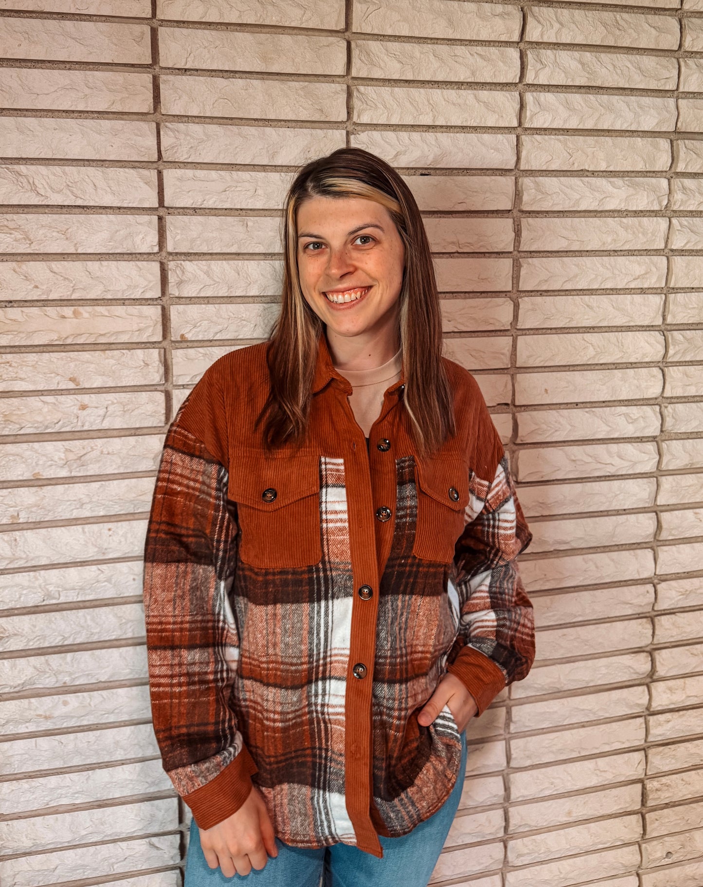 Plaid Corduroy Shacket
