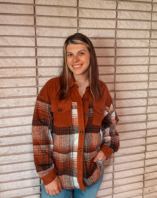 Plaid Corduroy Shacket