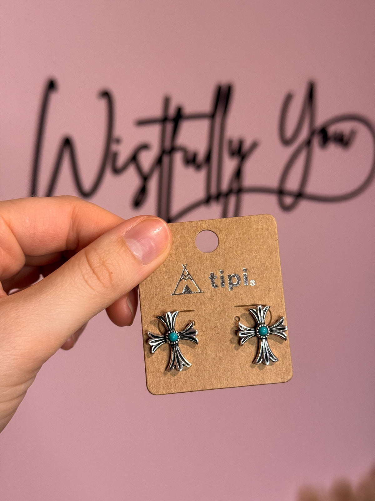 Small Cross Stud Earrings