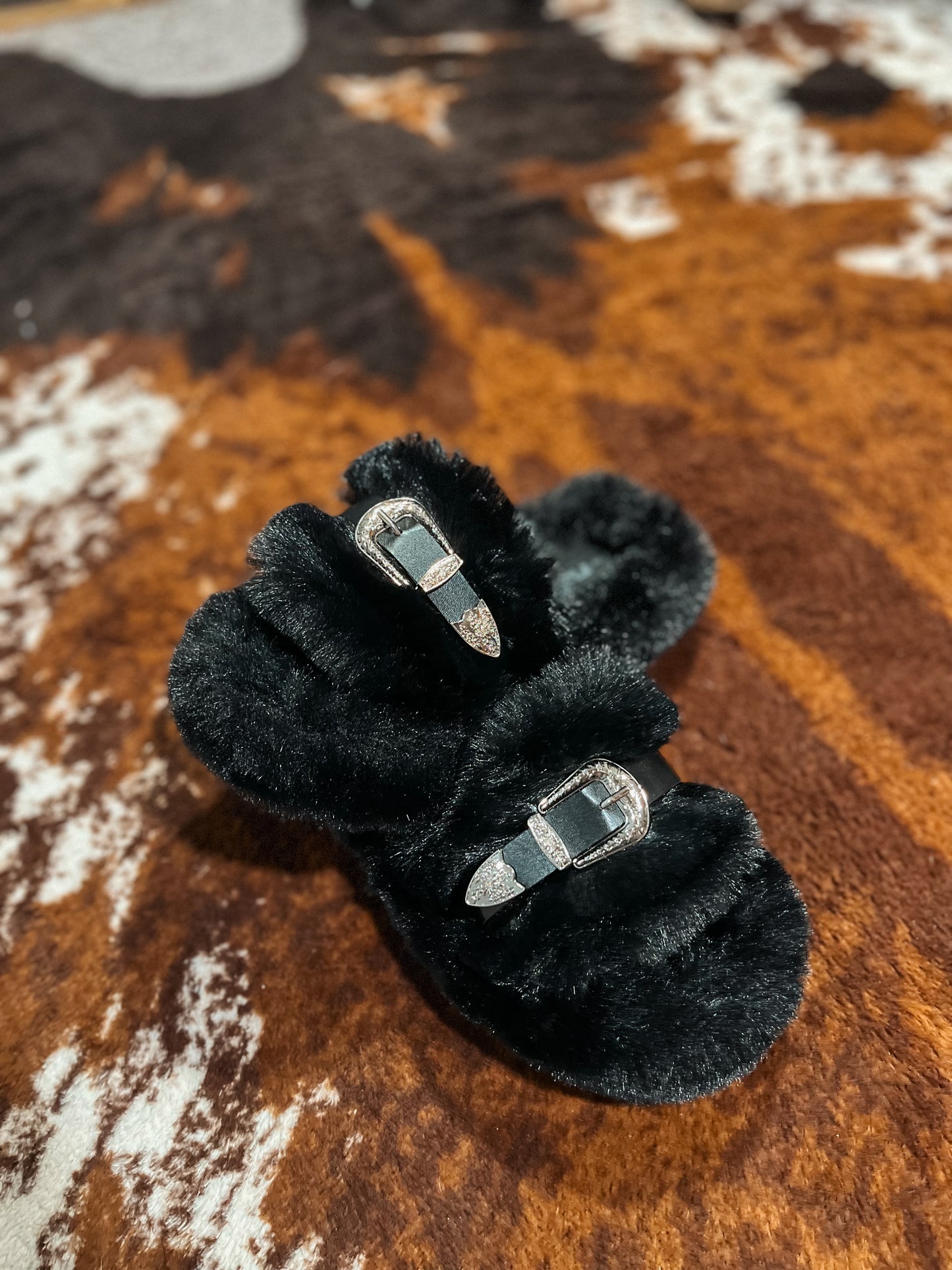 Midnight Buckle Slippers