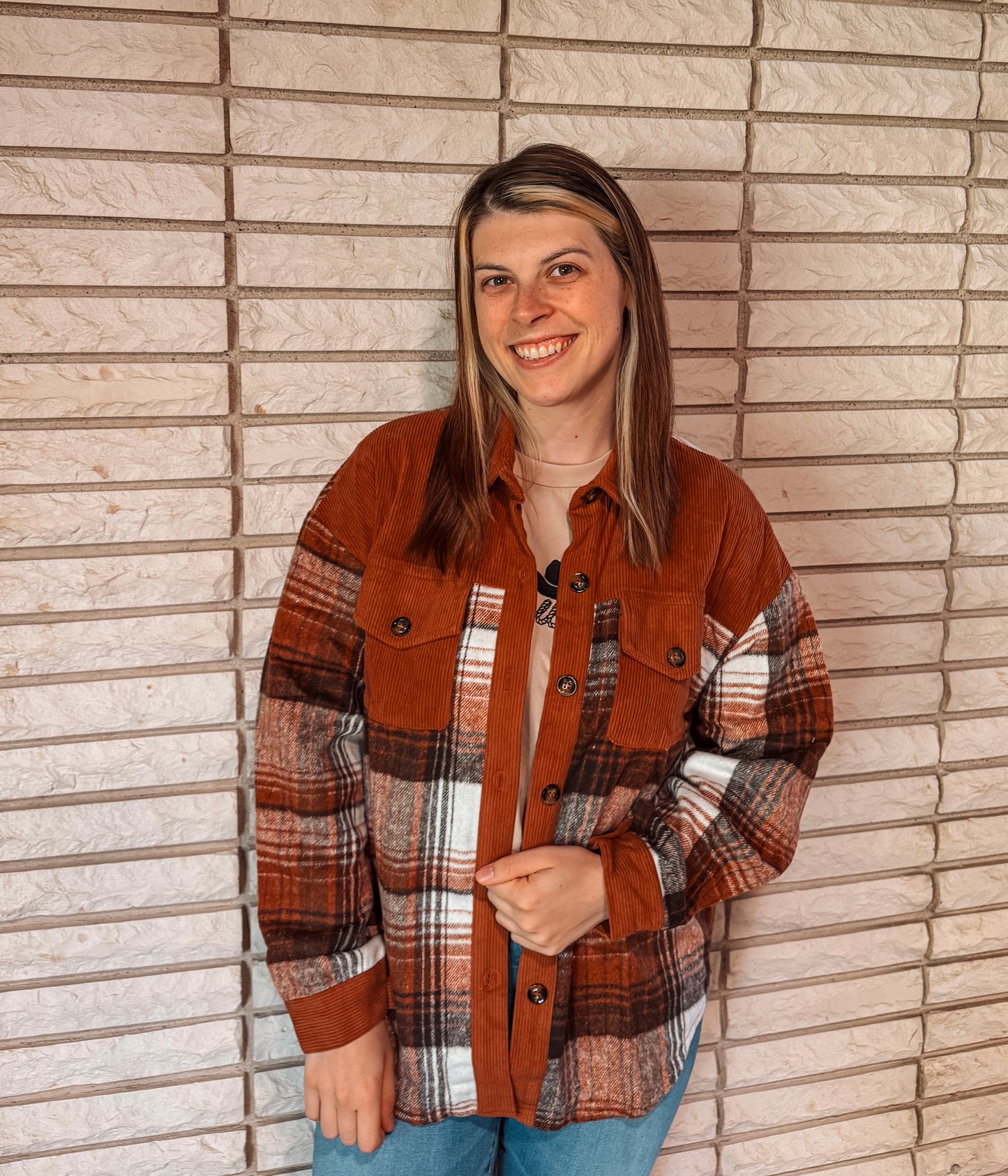 Plaid Corduroy Shacket