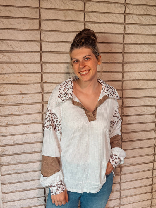 Leopard Patchwork Top