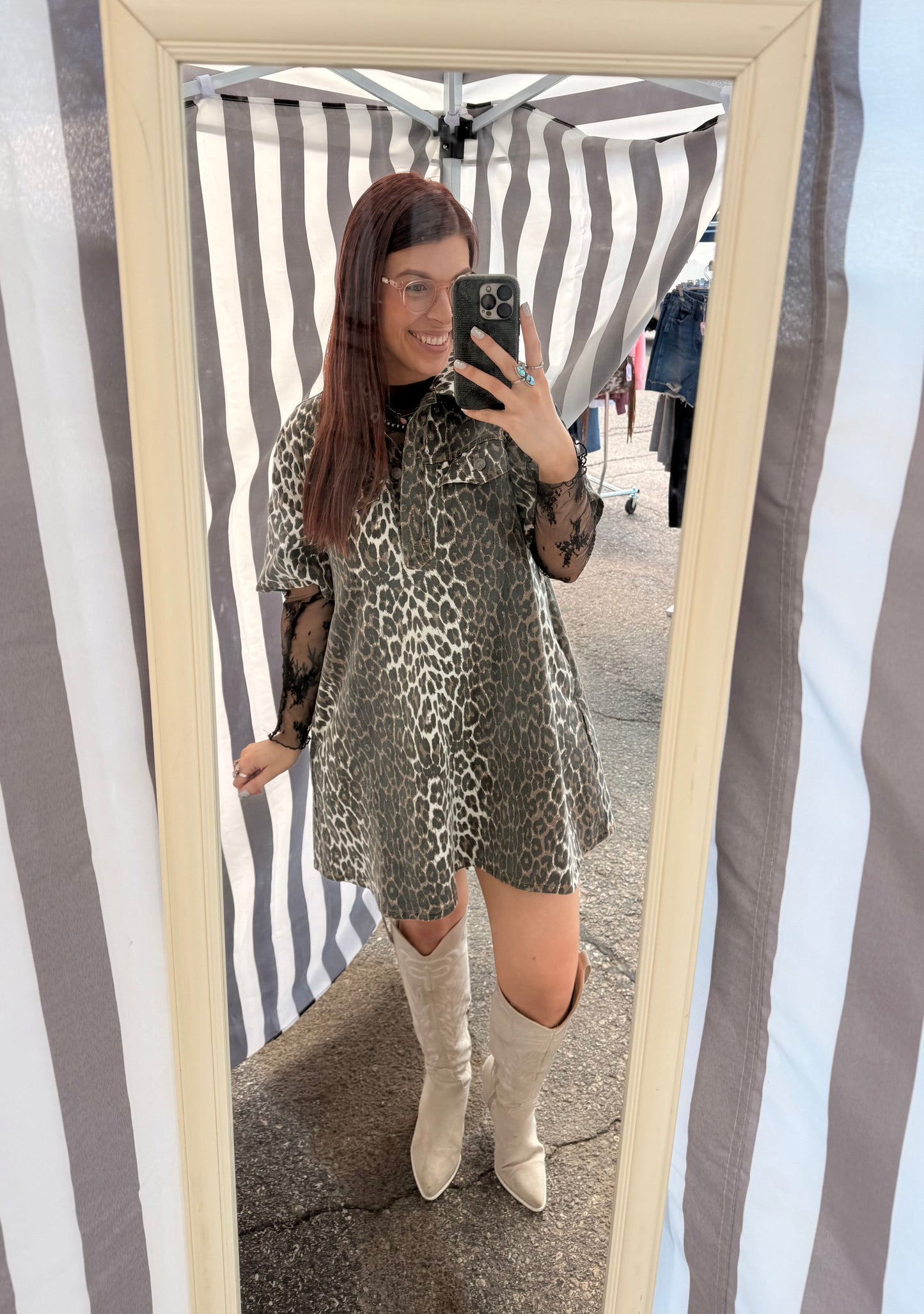 Spotted in Style Denim Dress