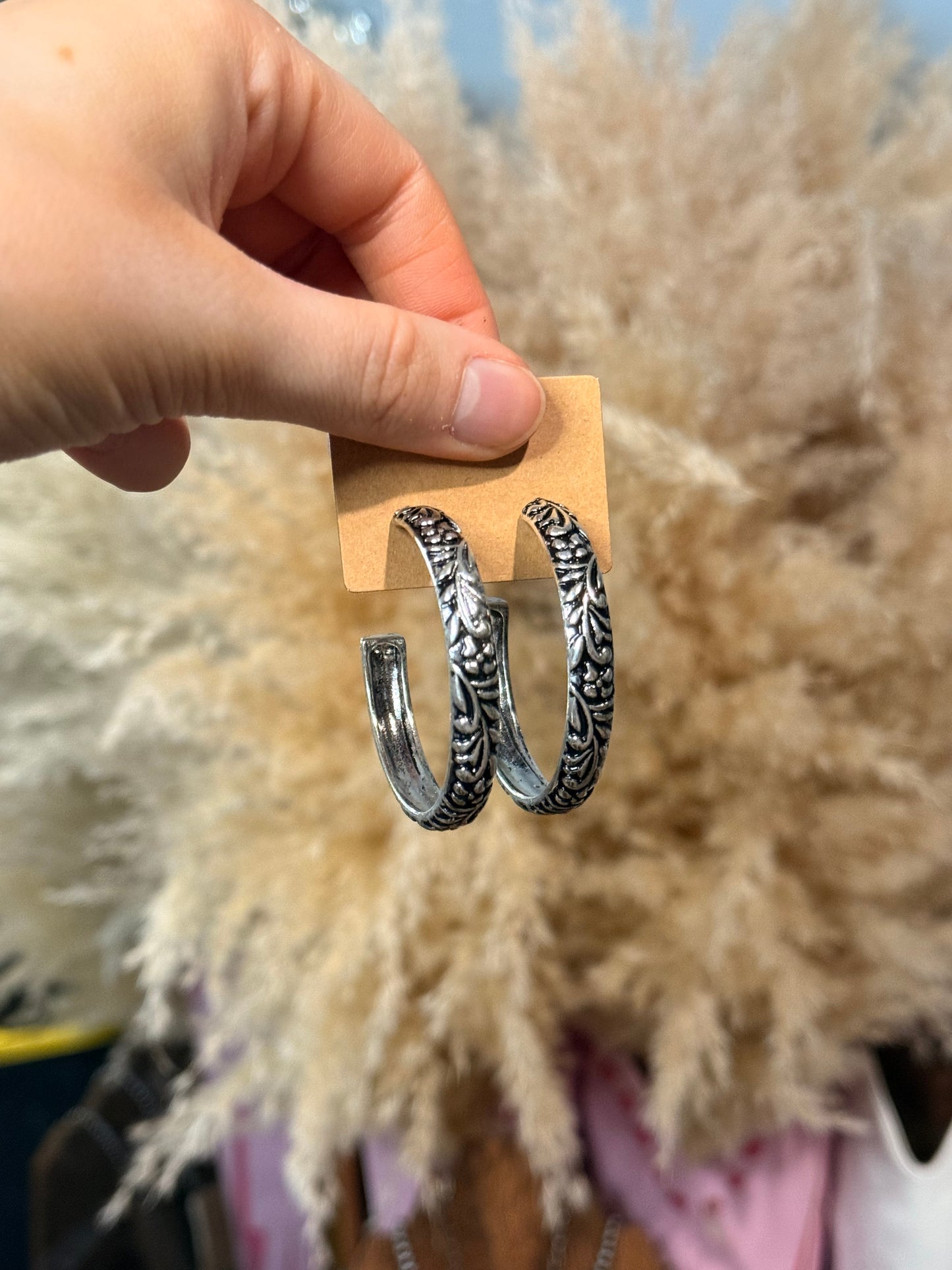 Engraved Hoop Earring