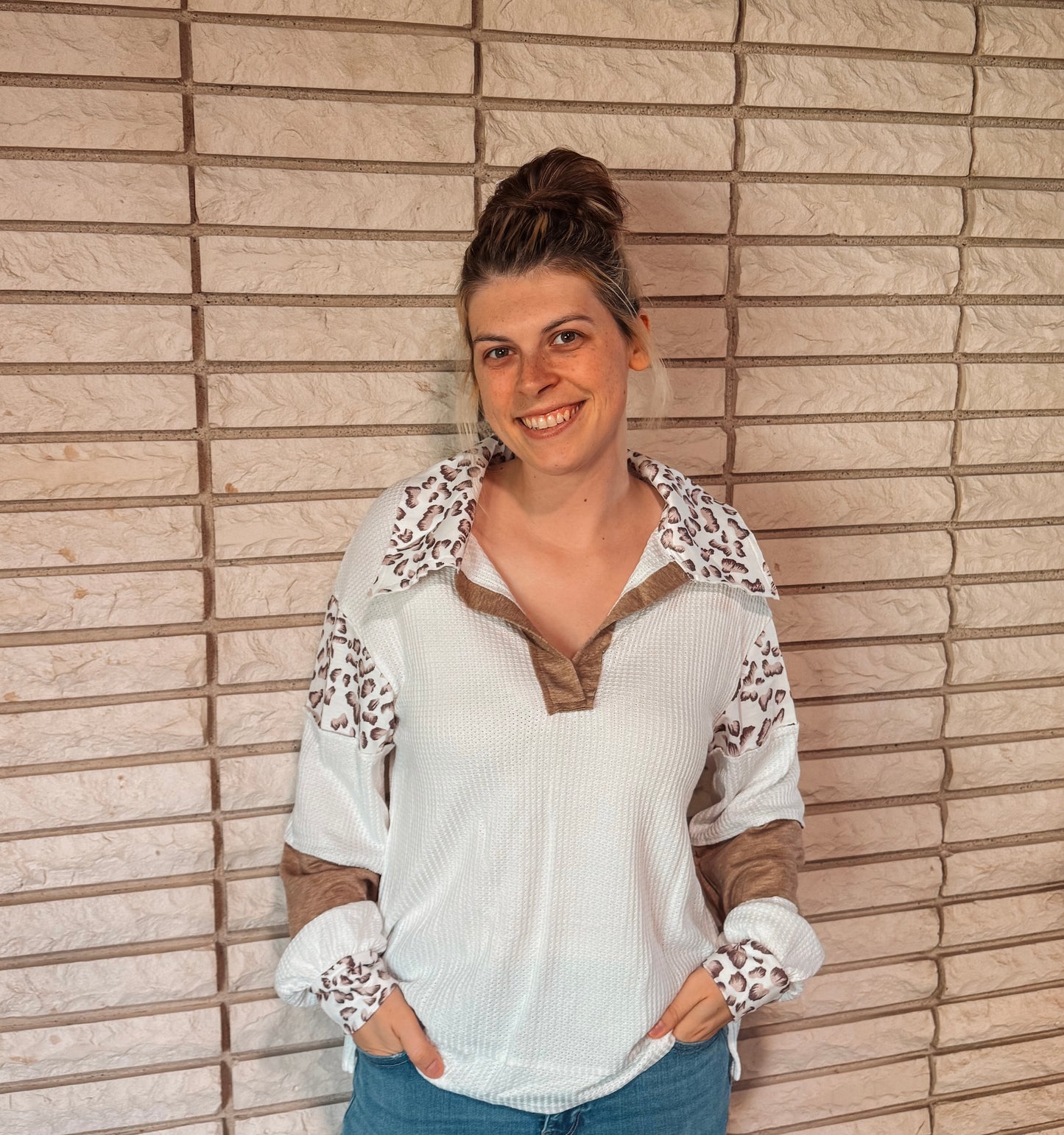 Leopard Patchwork Top