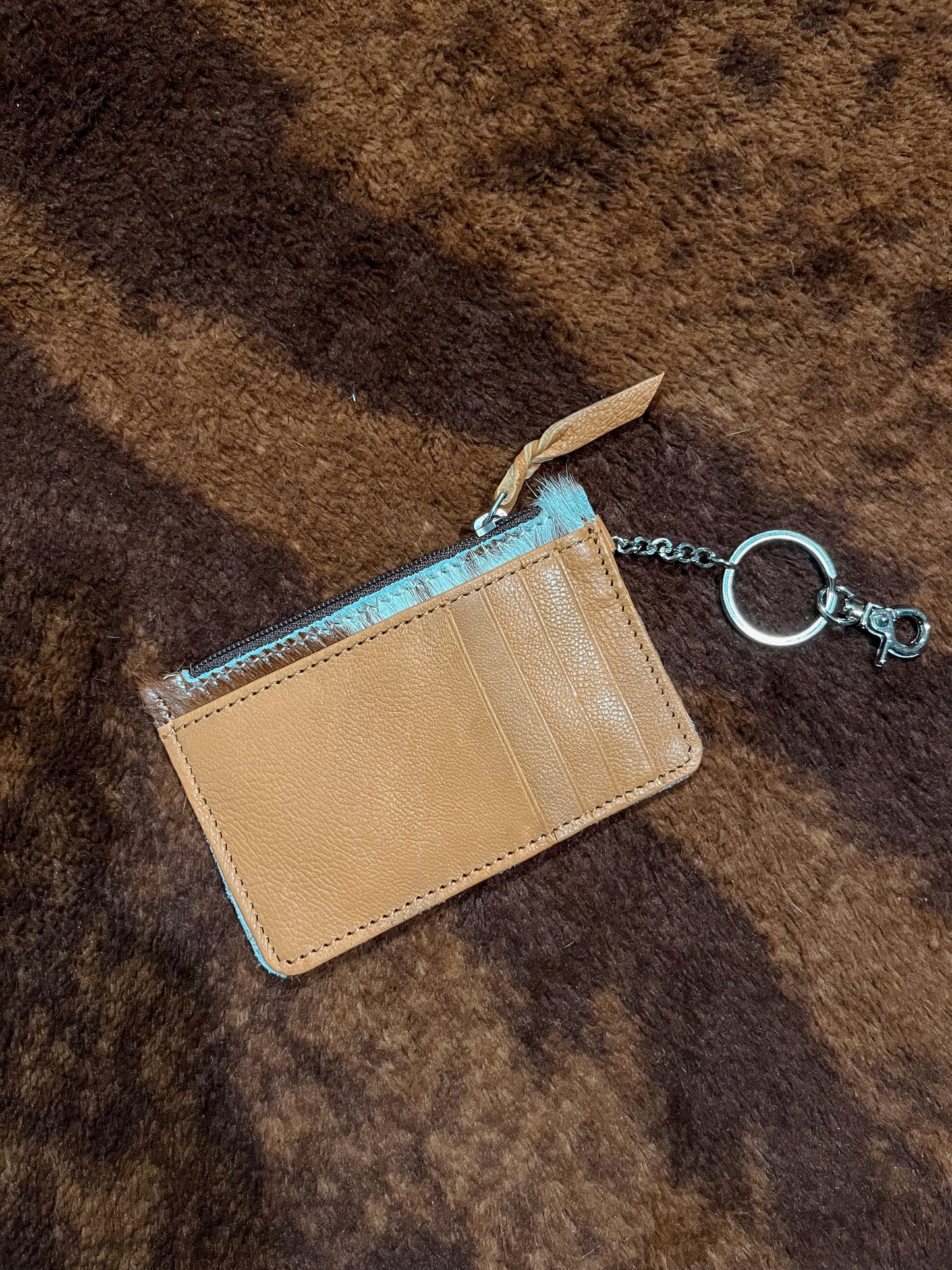 Cowhide Leather Keychain Wallet
