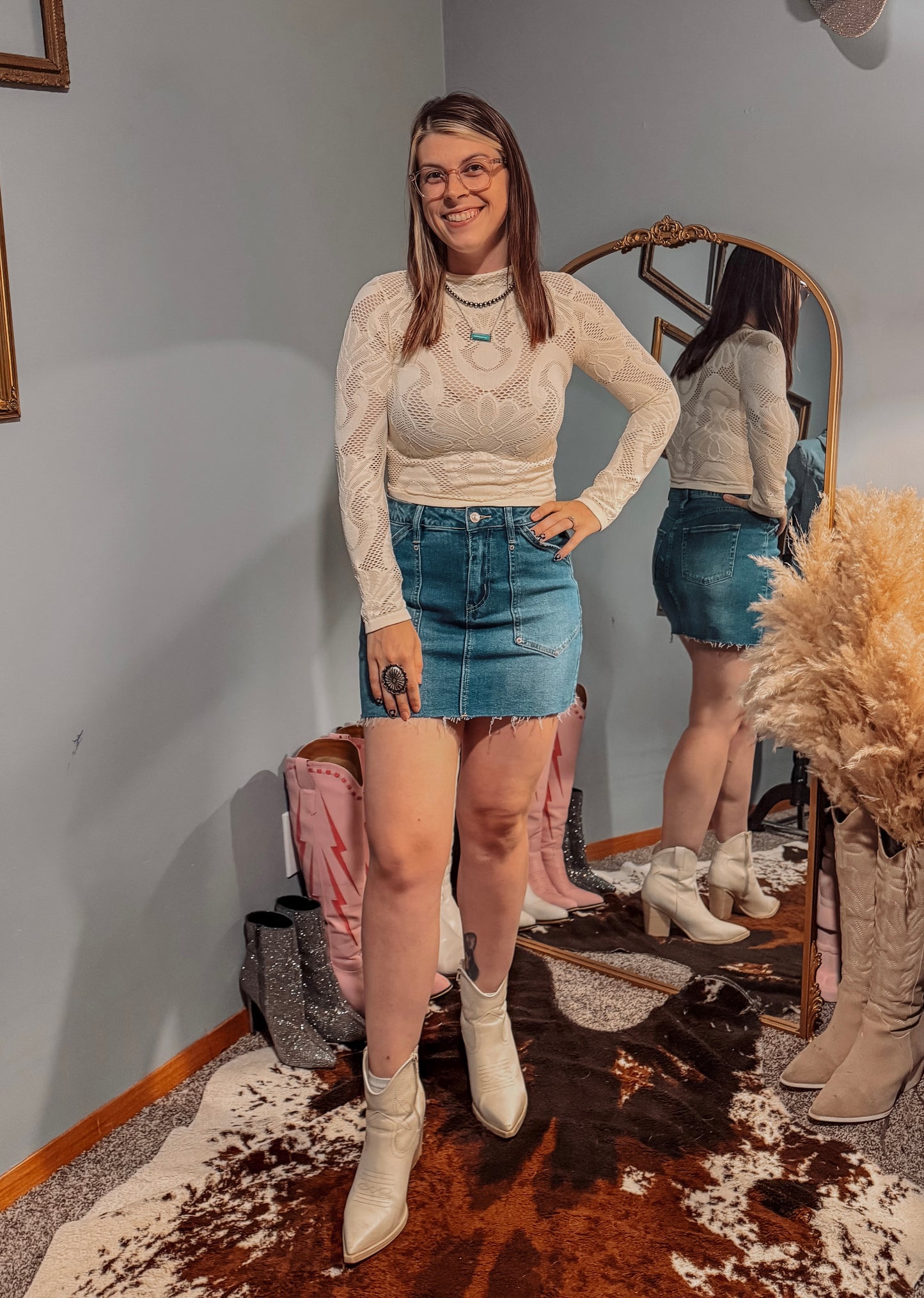Outlaw Denim Mini Skirt
