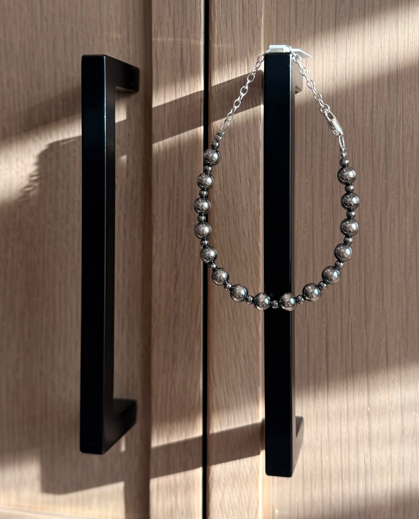 3mm & 6mm Sterling Silver Pearls bracelet