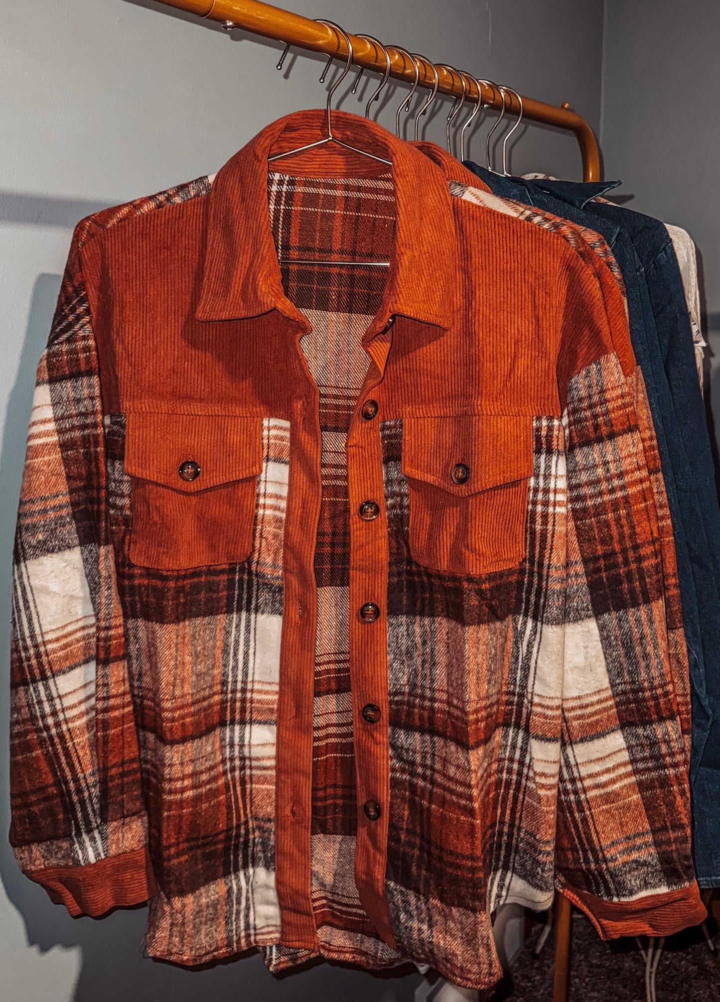 Plaid Corduroy Shacket