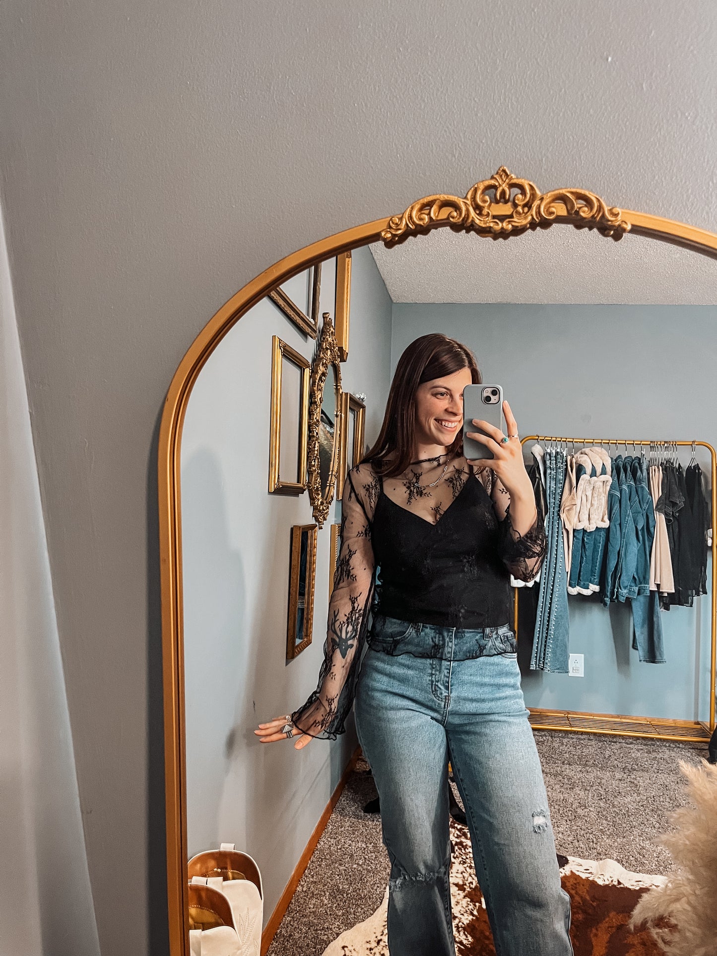 Wild Lace Top: Black