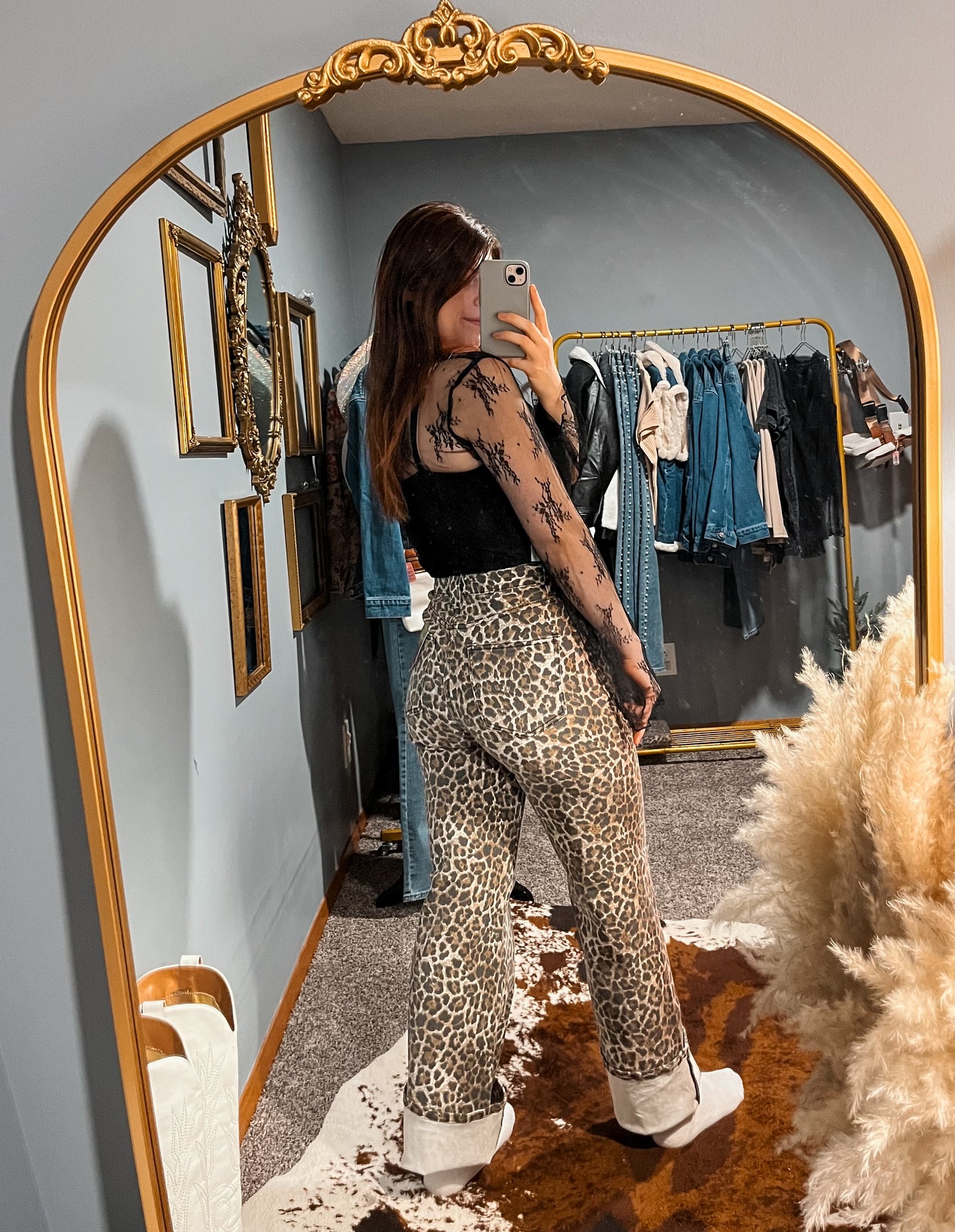 Step into the Wild Leopard Jean