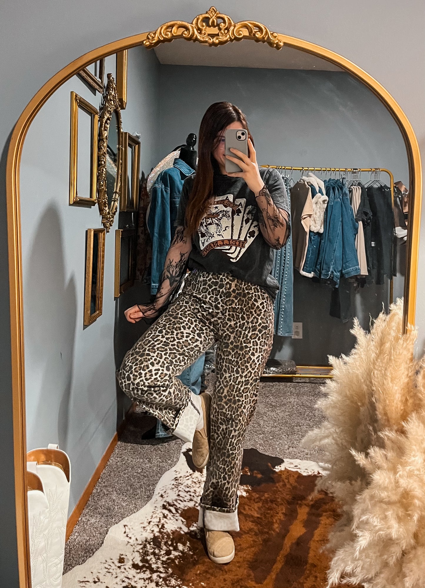 Step into the Wild Leopard Jean