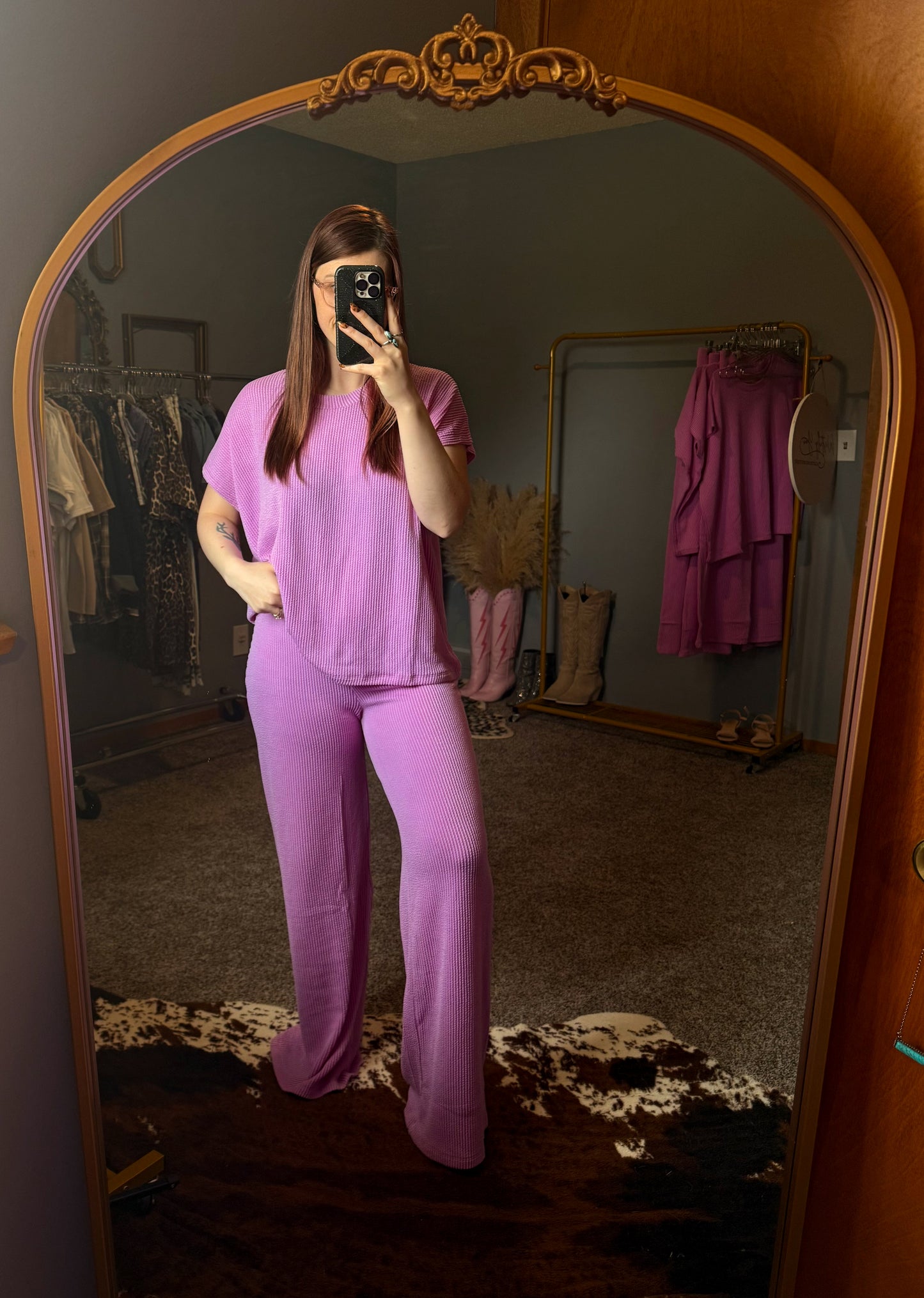 Everyday Ribbed Lounge Set: Spring Violet