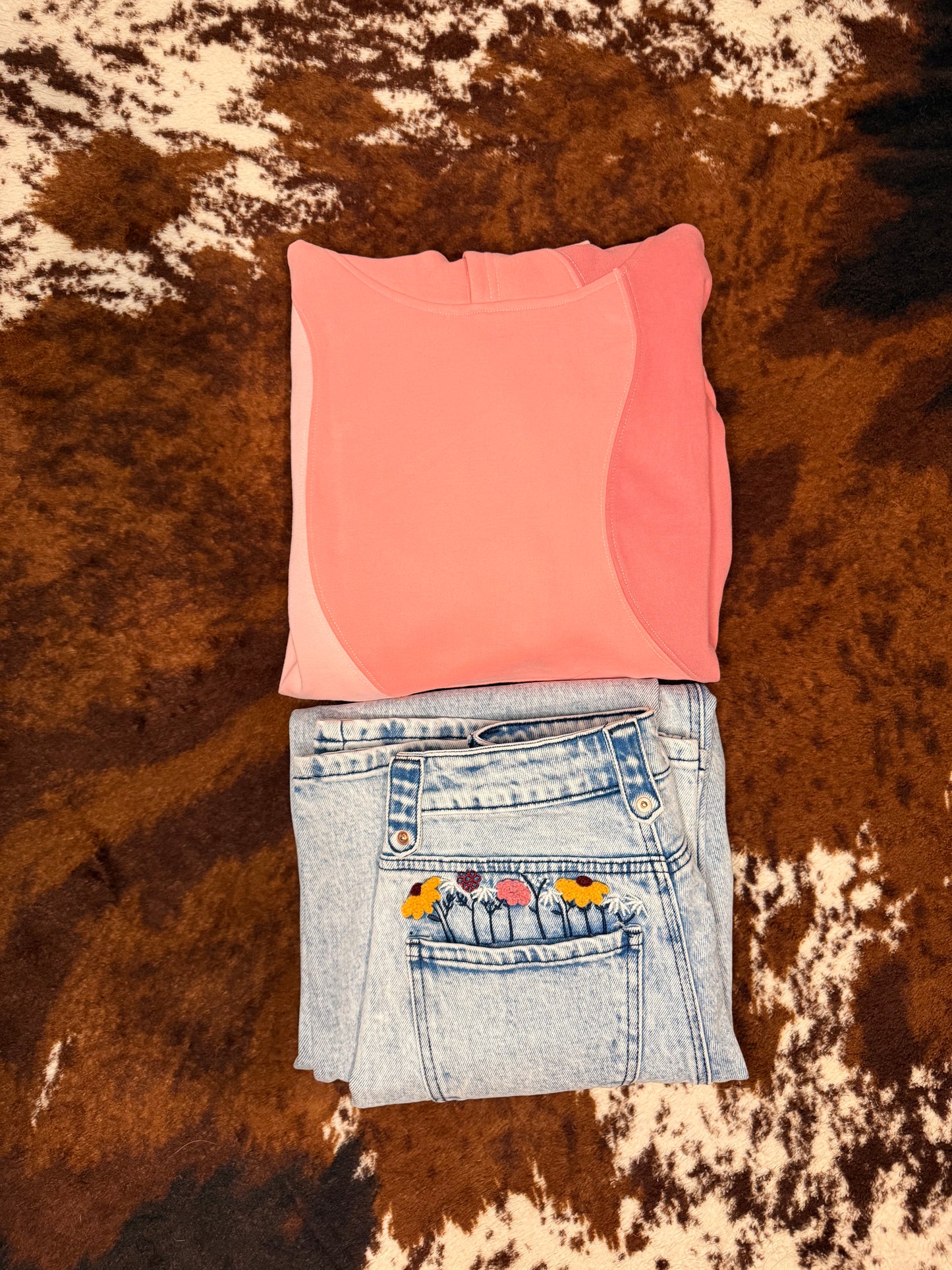 Pink Color Block Hoodie