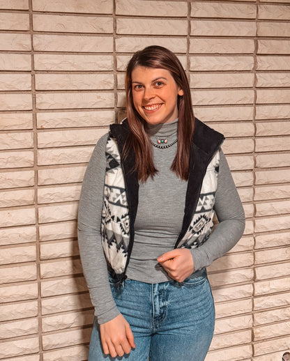 Aztec Corduroy Puffer Vest