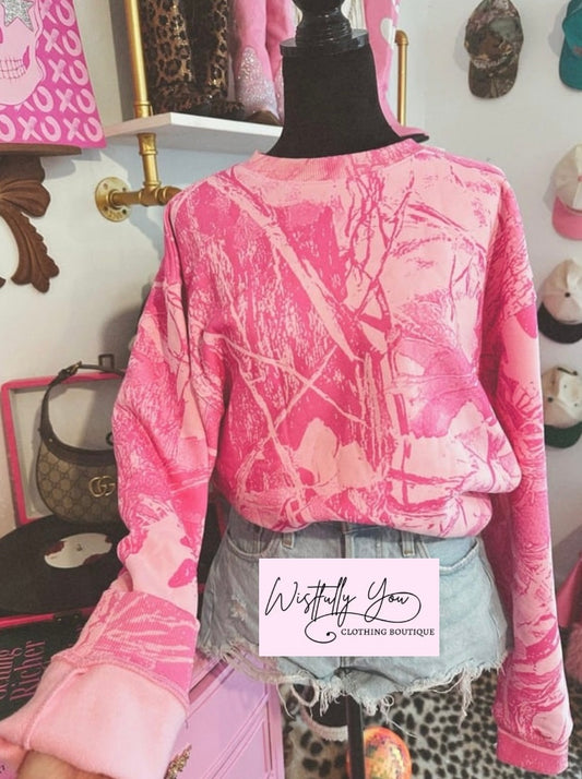 PREORDER Pink Camo Crewneck