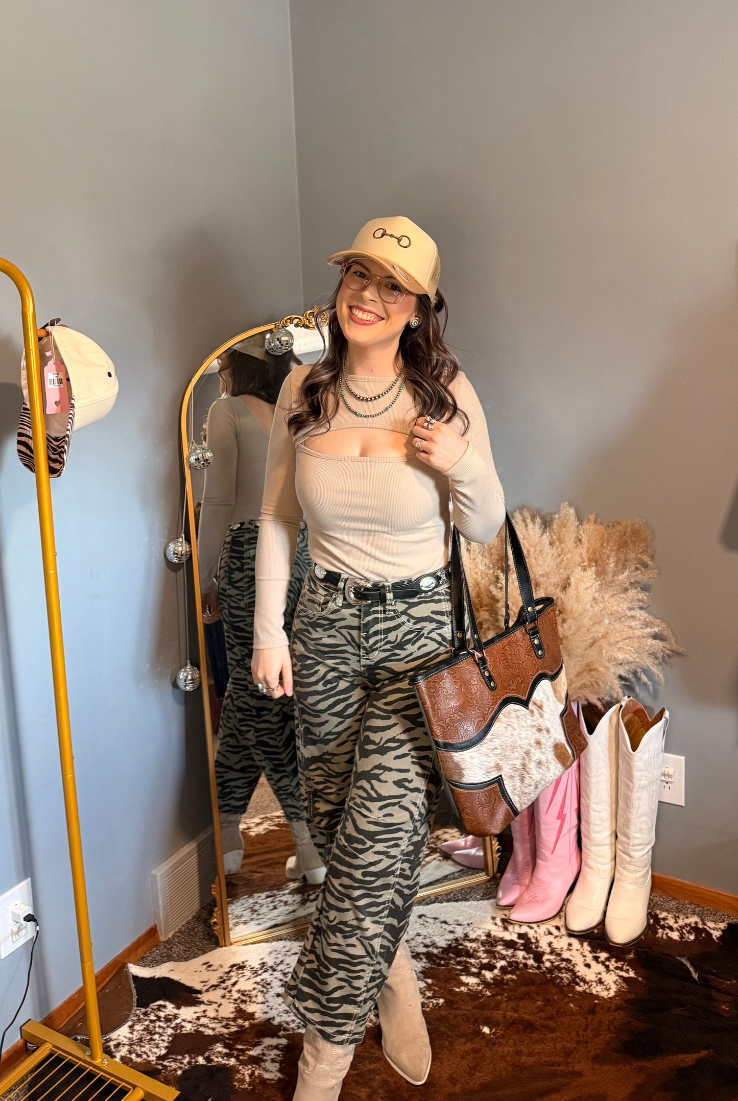 Cattle Brun Canvas & Hairon Bag