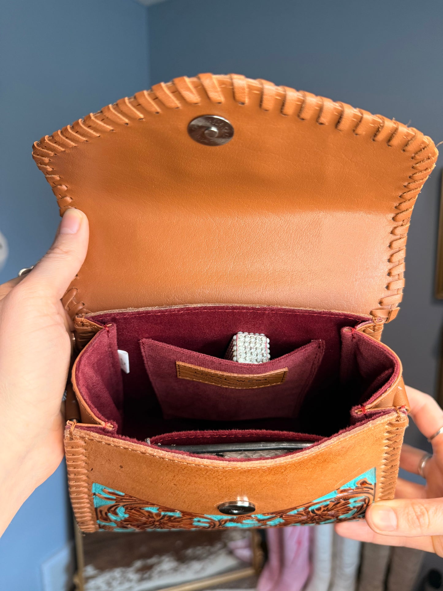 Loyal West Leon Mini Handle Purse - Whiskey & Water