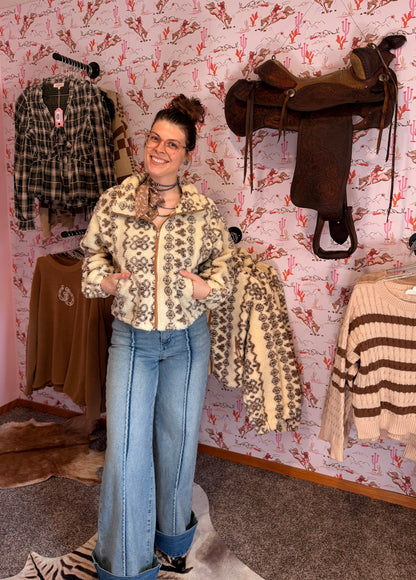 Western Floral Sherpa Jacket