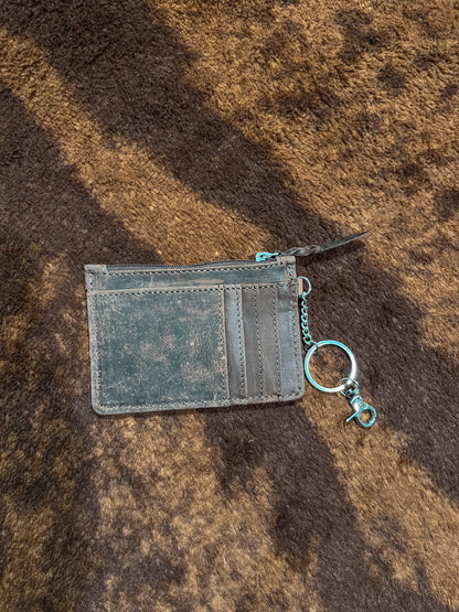 Tooled Leather Cowhide Keychain Wallet