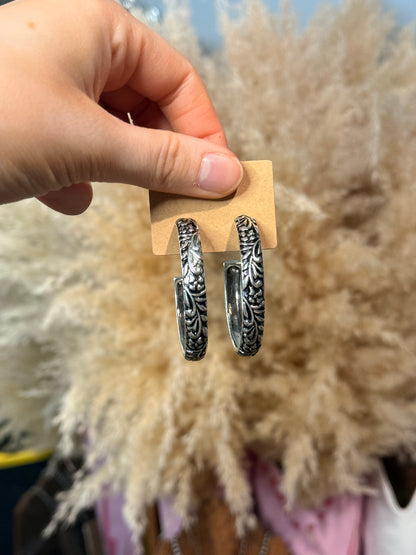 Engraved Hoop Earring