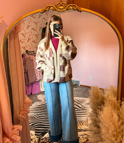 Checkered Cardigan