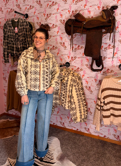 Western Floral Sherpa Jacket