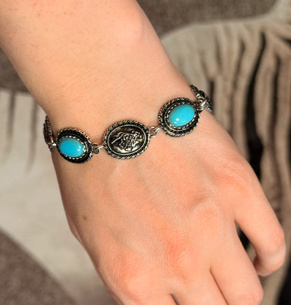 Faux Turquoise Magnetic Bracelet