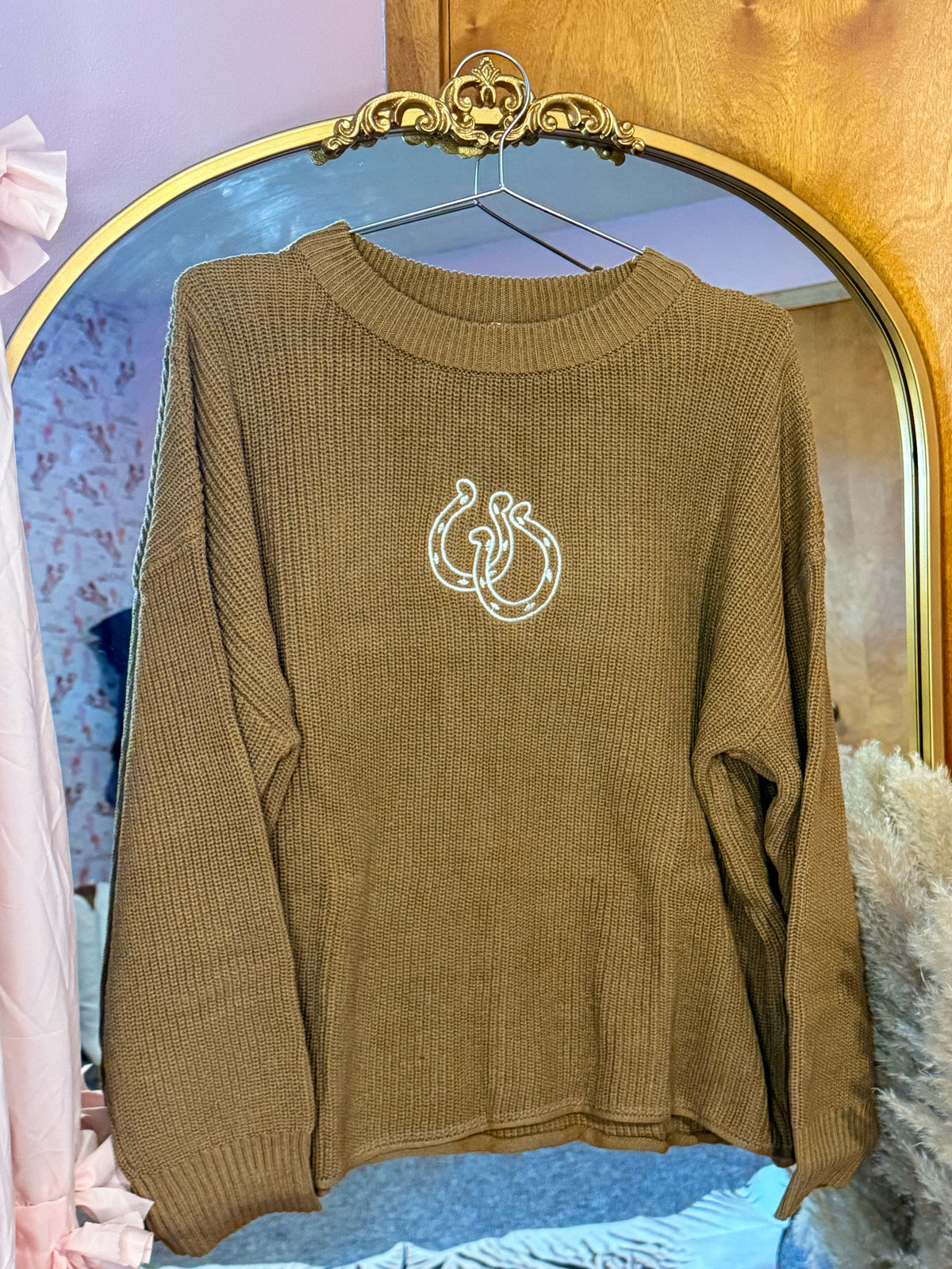 Mocha Horseshoe Knit Sweater