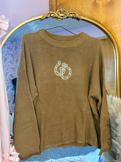 Mocha Horseshoe Knit Sweater