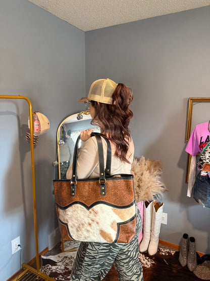 Cattle Brun Canvas & Hairon Bag