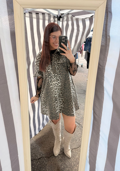 Spotted in Style Denim Dress