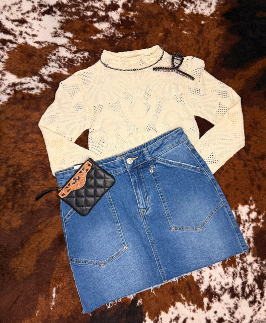 Outlaw Denim Mini Skirt