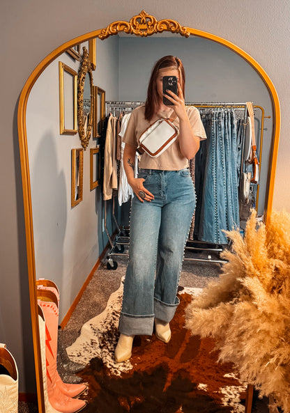 Pearl High-Rise Wideleg Jean