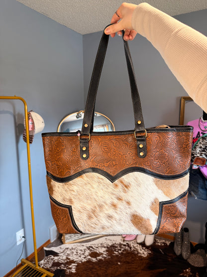 Cattle Brun Canvas & Hairon Bag