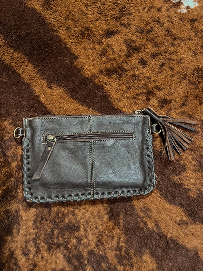 Cowhide Mini Tooled Leather Crossbody