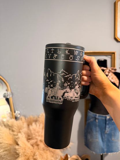 Cattle Drive 40oz Tumbler: Black