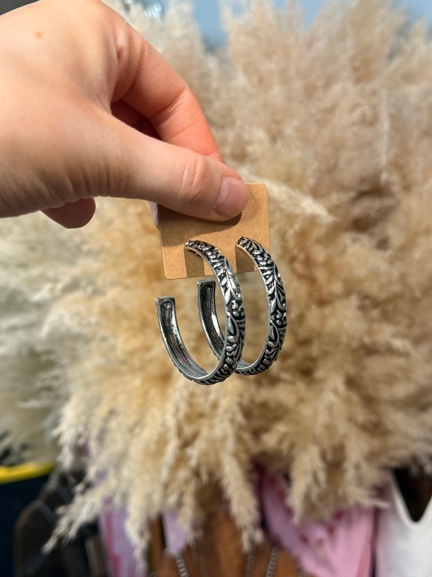 Engraved Hoop Earring
