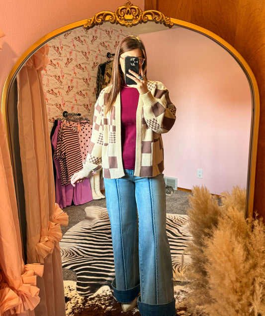 Checkered Cardigan