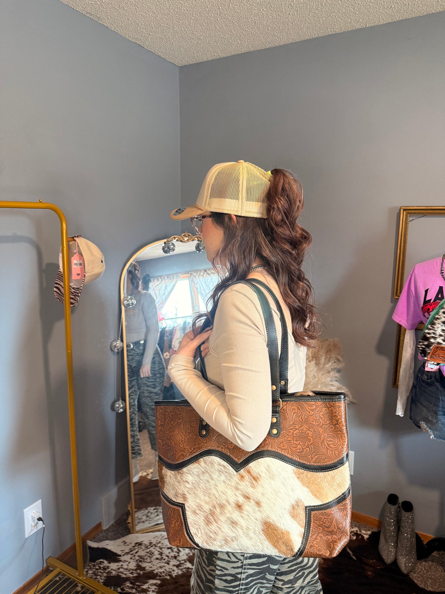 Cattle Brun Canvas & Hairon Bag