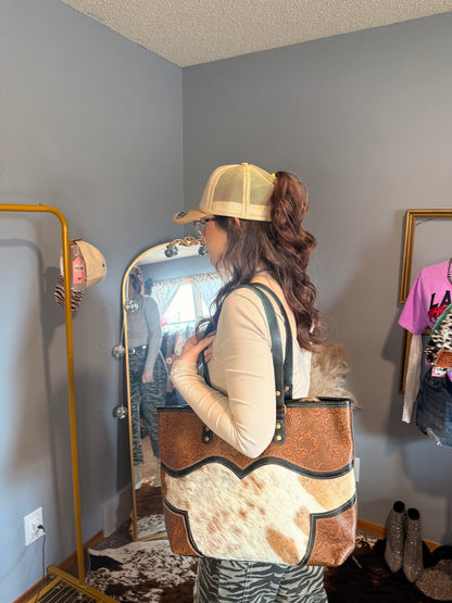 Cattle Brun Canvas & Hairon Bag