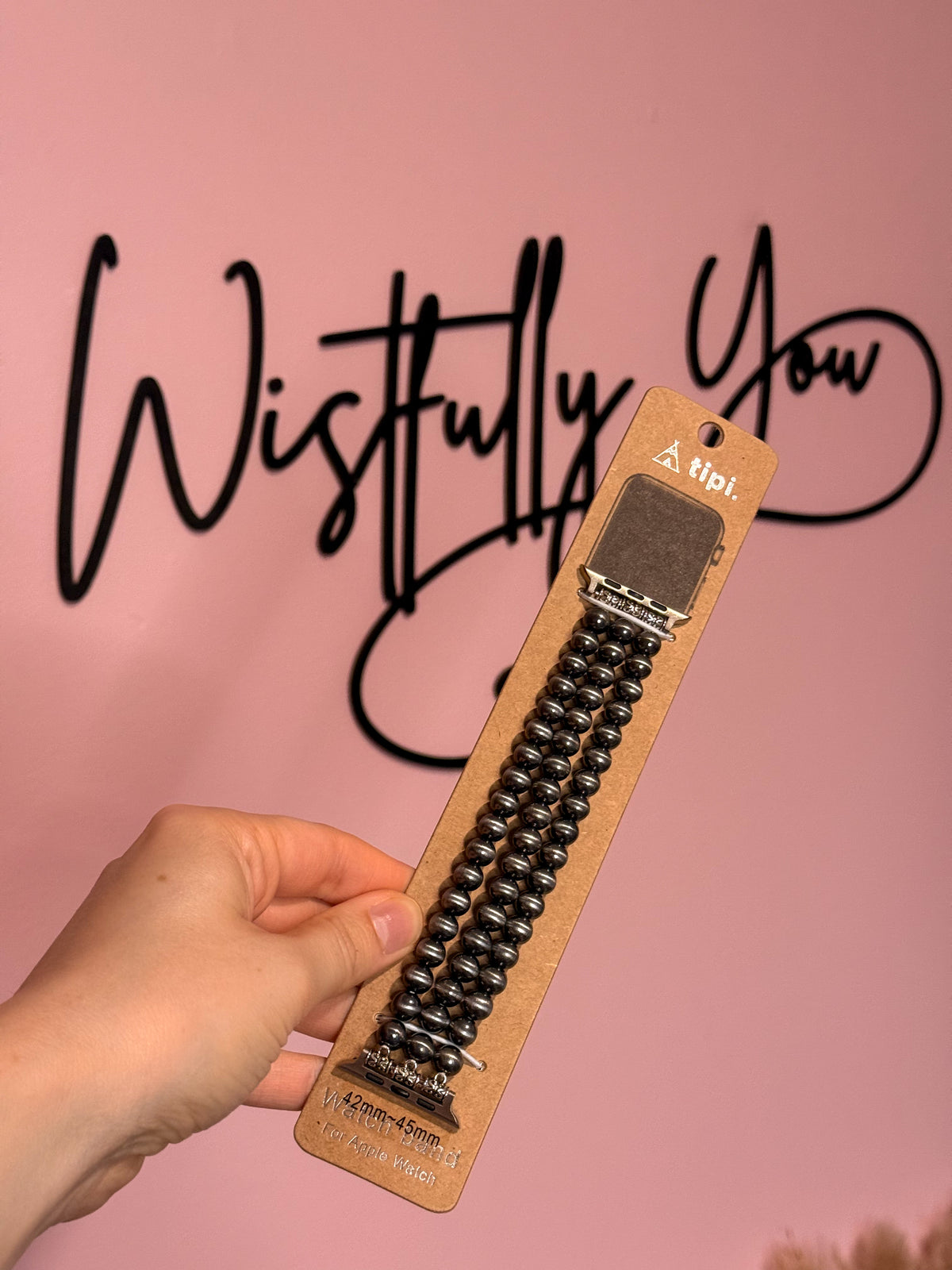 Faux Sterling Silver Pearl Watch Band