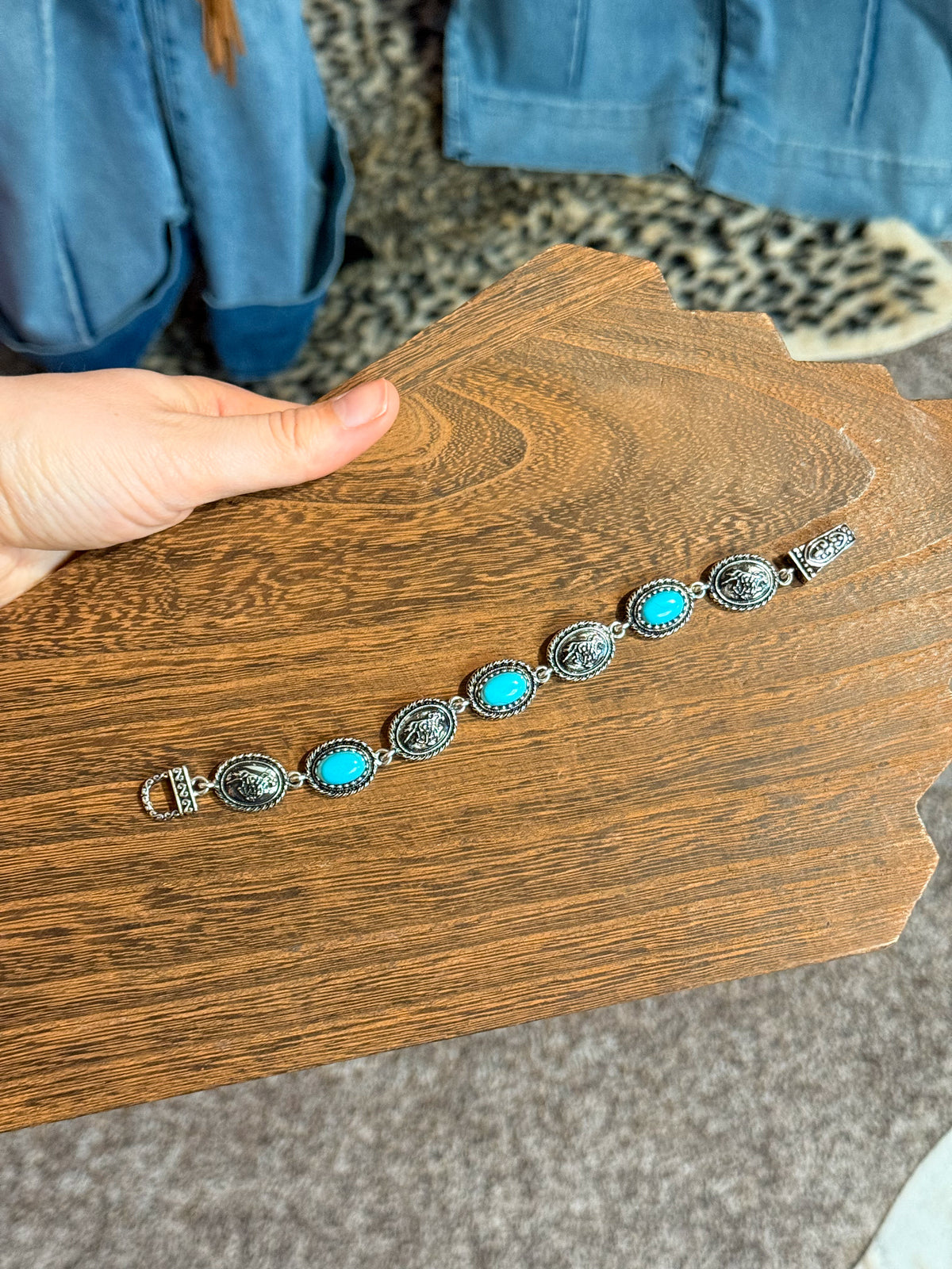 Faux Turquoise Magnetic Bracelet