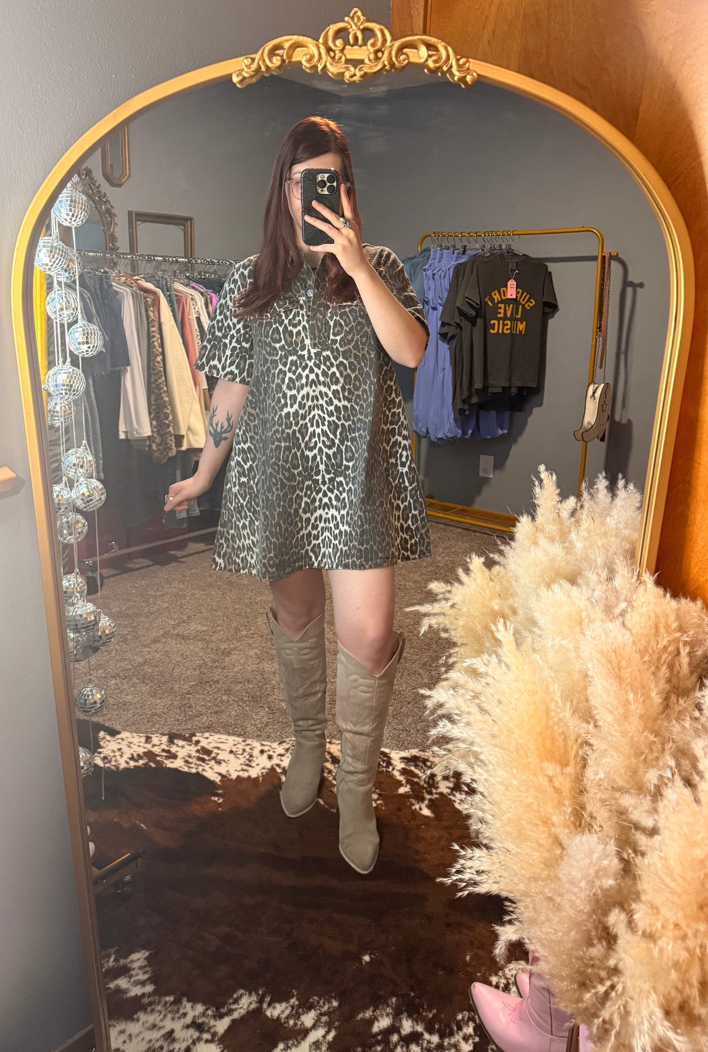 Spotted in Style Denim Dress