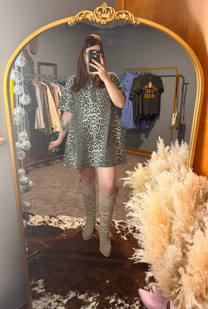 Spotted in Style Denim Dress