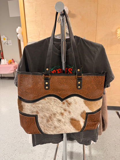 Cattle Brun Canvas & Hairon Bag