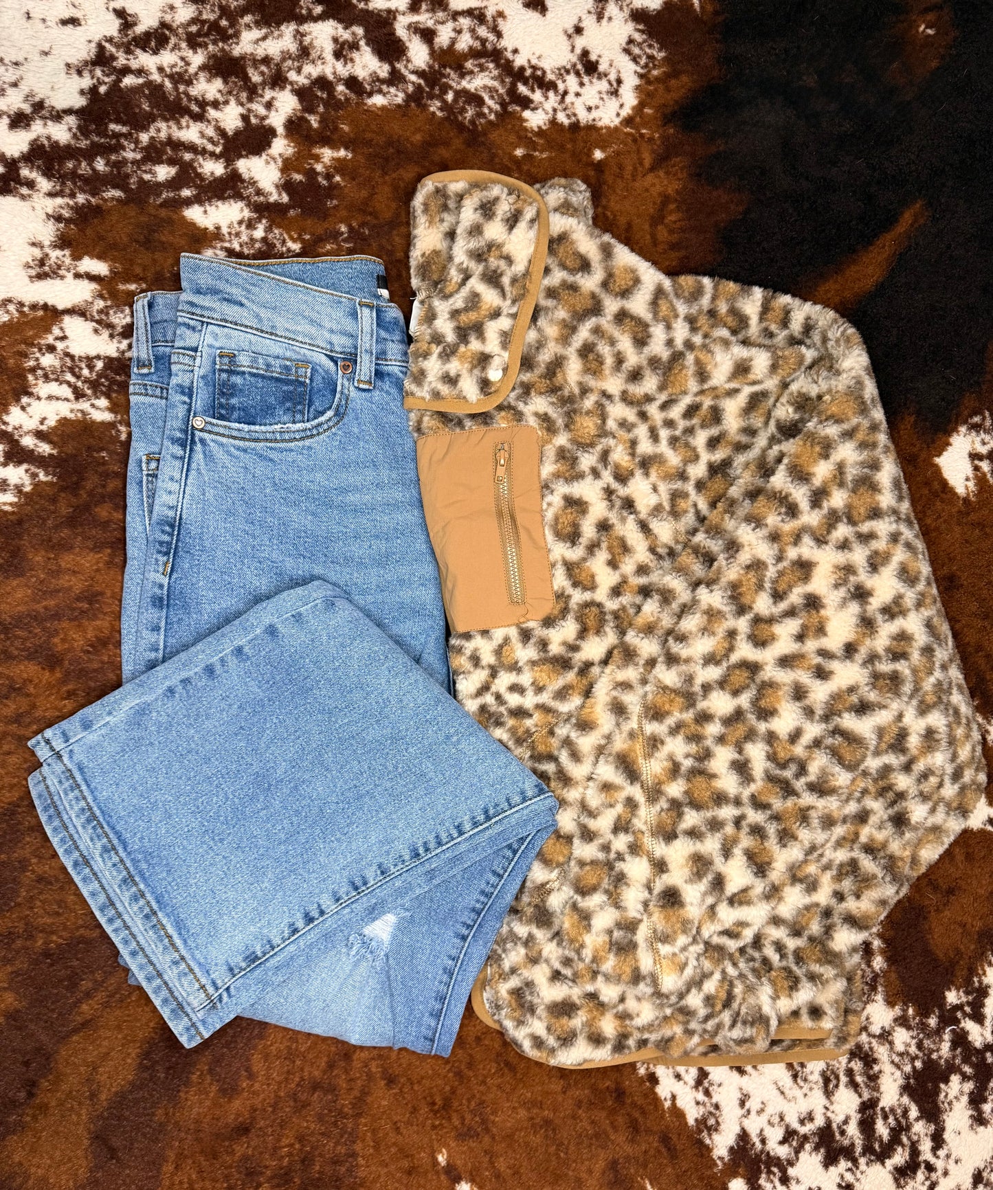 Leopard Fleece Oversized Jacket