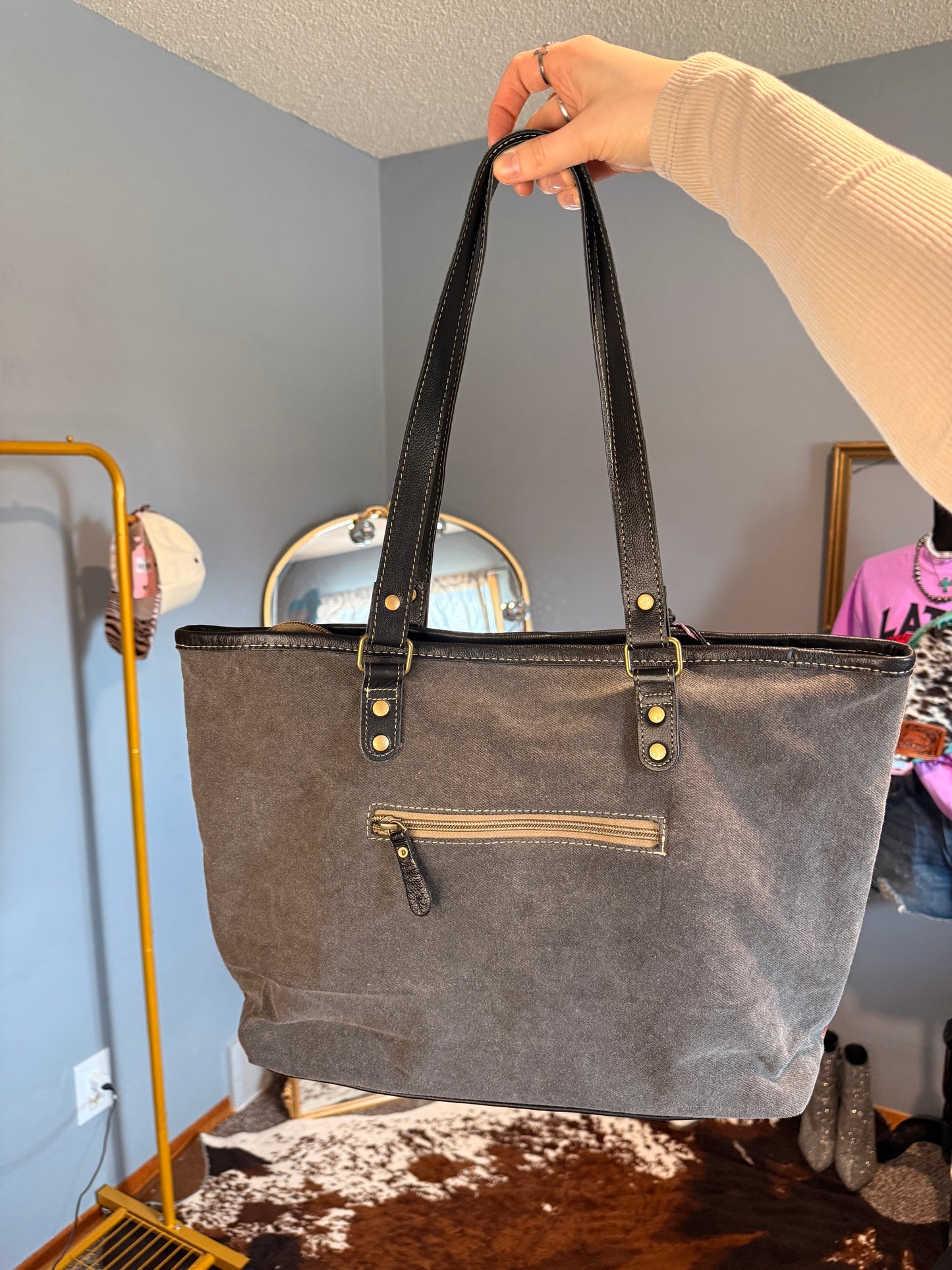 Cattle Brun Canvas & Hairon Bag