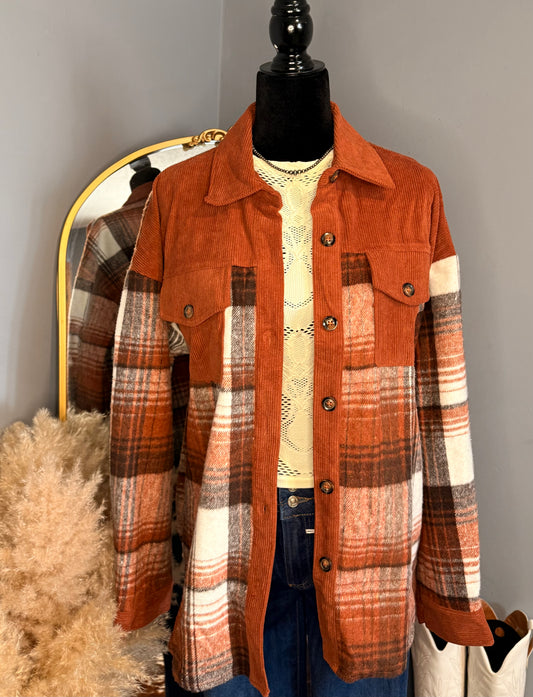 Plaid Corduroy Shacket